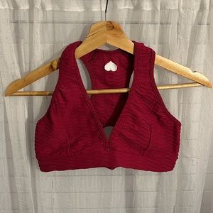 NWT Booty by Brabants Original Top/Sports Bra in Vinho (maroon)